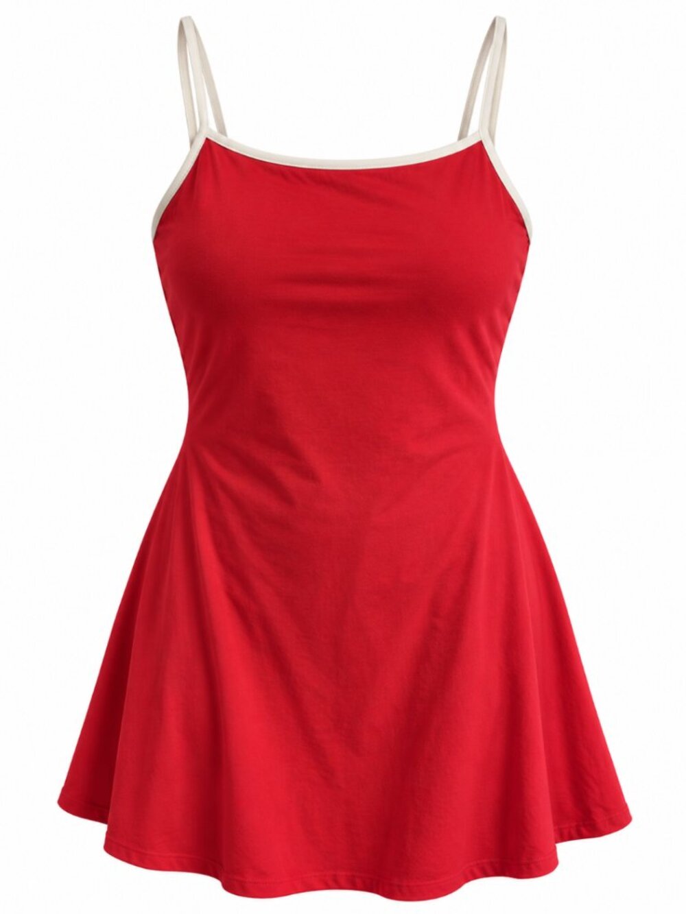 NWT Old Navy PowerSoft Red White Cami Athletic Dress Built-In Shorts XL